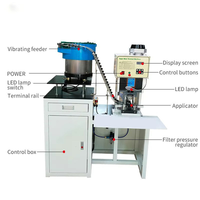 SAA Solid Hollow 3 Pin Power Plug Insert Crimping Machine với Loose Bulk Terminal Vibrating Plate Feeder