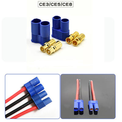 EC8 EC5 EC3 Connector Battery Device Connector Male & Female 5.0mm Gold Plated Connector with Blue Plastic Housing