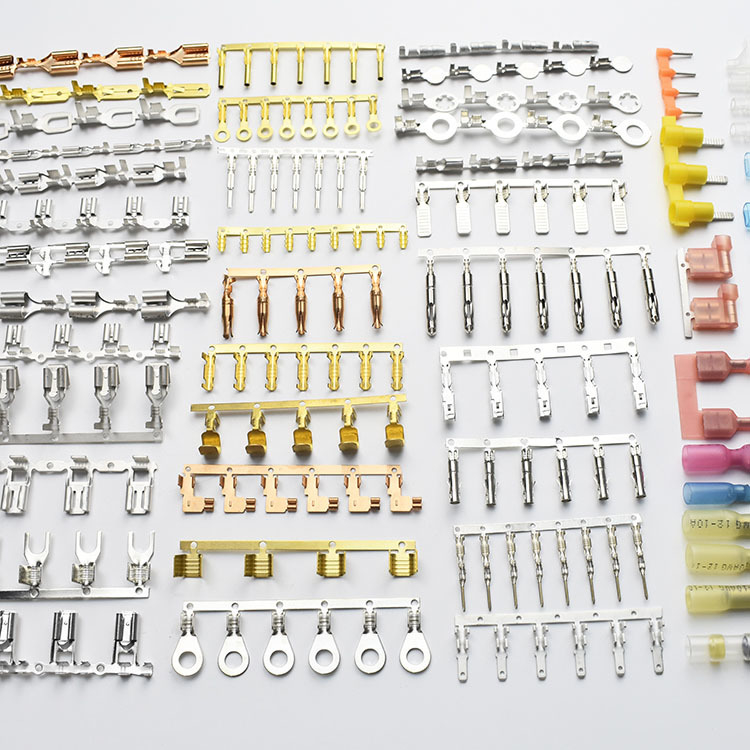 Brass Motor Auto Spade Crimp Electrical Terminales Flat Spade Connector Chain Pin Male Car Terminal
